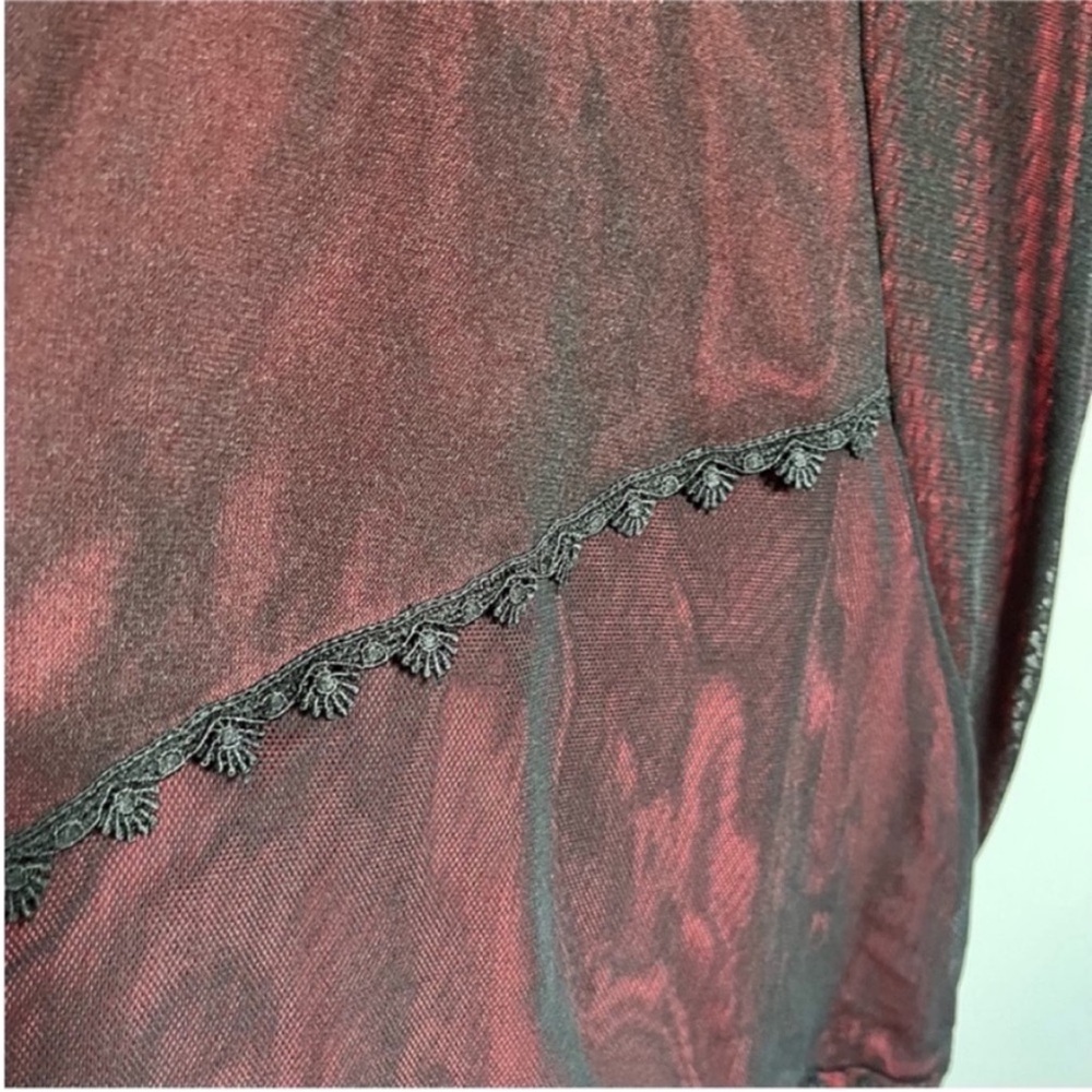 Dolcezza dress red black art to wear mesh sheer lace embroidered - Picture 3 of 9
